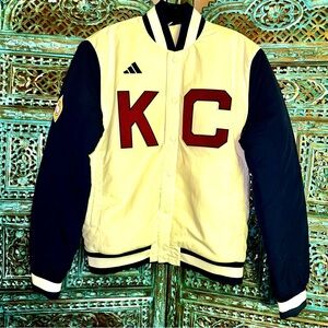 Kids Varsity Jacket - Cream and Black